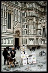 Art sellers outside Florence Cathedral (duomo)
